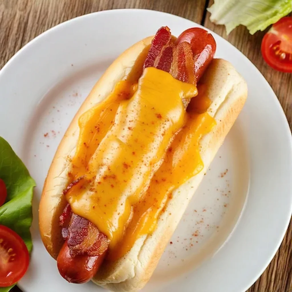 bacon cheddar hot dog